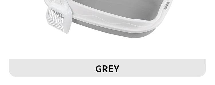 Bac à litière Semi-fermé, toilettes anti-éclaboussures pour chat, fournitures de nettoyage pour grands chatons, grand bol à excréments pour animaux de compagnie - Animaleriex