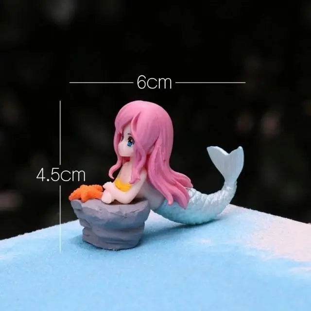 Décoration d'aquarium en plastique, petite sirène, Figurines miniatures, décoration de gâteau à faire soi-même, accessoires artisanaux de bureau - Animaleriex