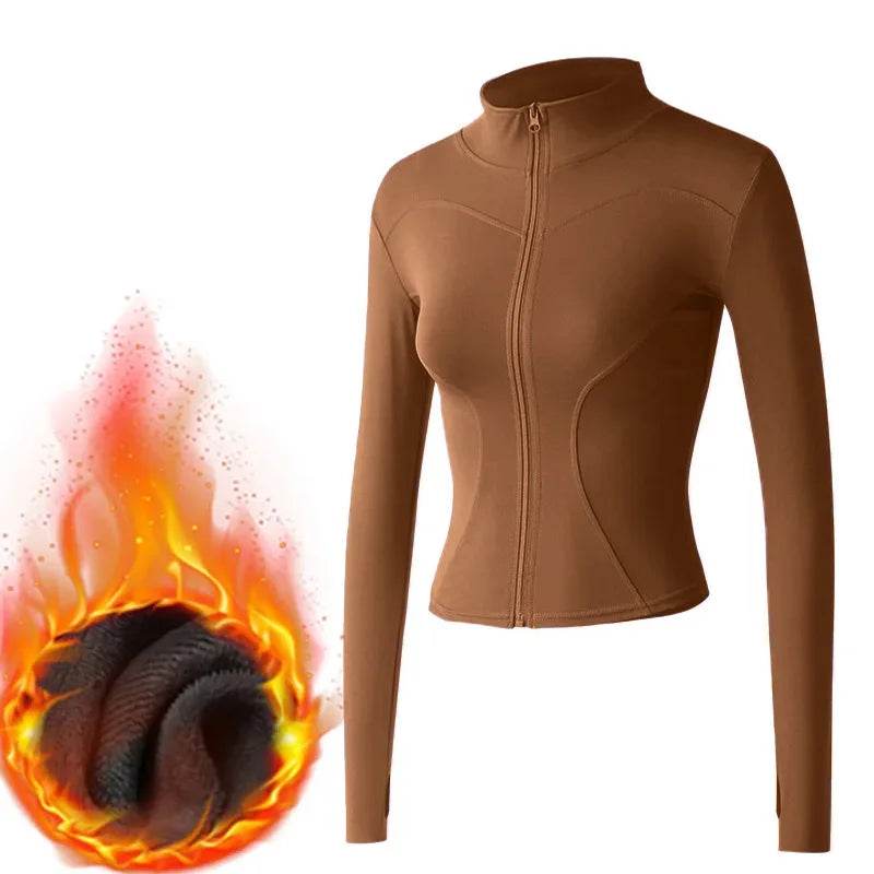 MXLLINA hiver thermique équitation veste de cheval femmes fermeture éclair manteau équestre velours peluche épaissi Sport à manches longues haut vêtements - Animaleriex