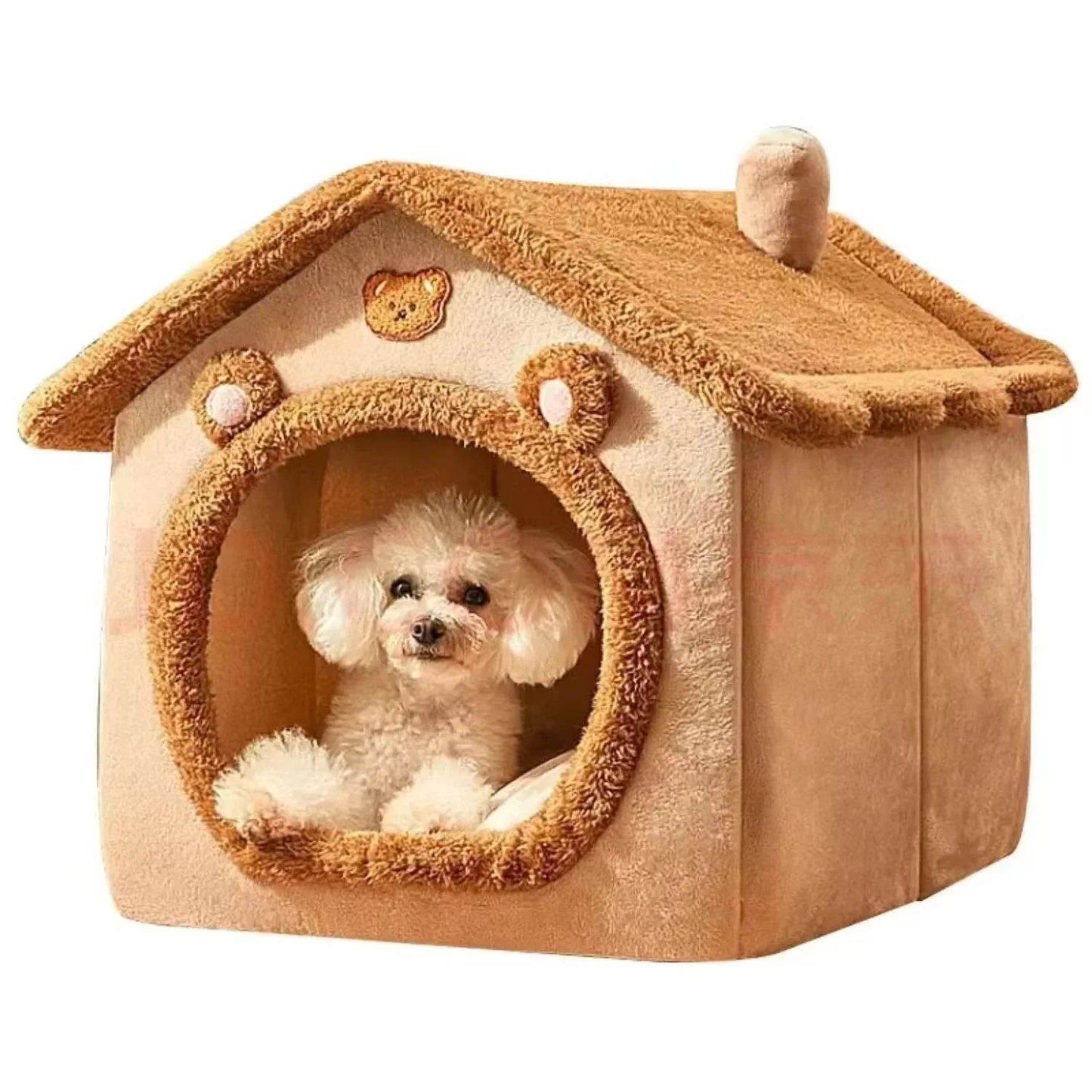 Niche d'intérieur lavable pour chat et chien, toutes saisons, coussin doux et amovible, niche pour animaux de petite et moyenne taille, fournitures durables pour animaux de compagnie - Animaleriex