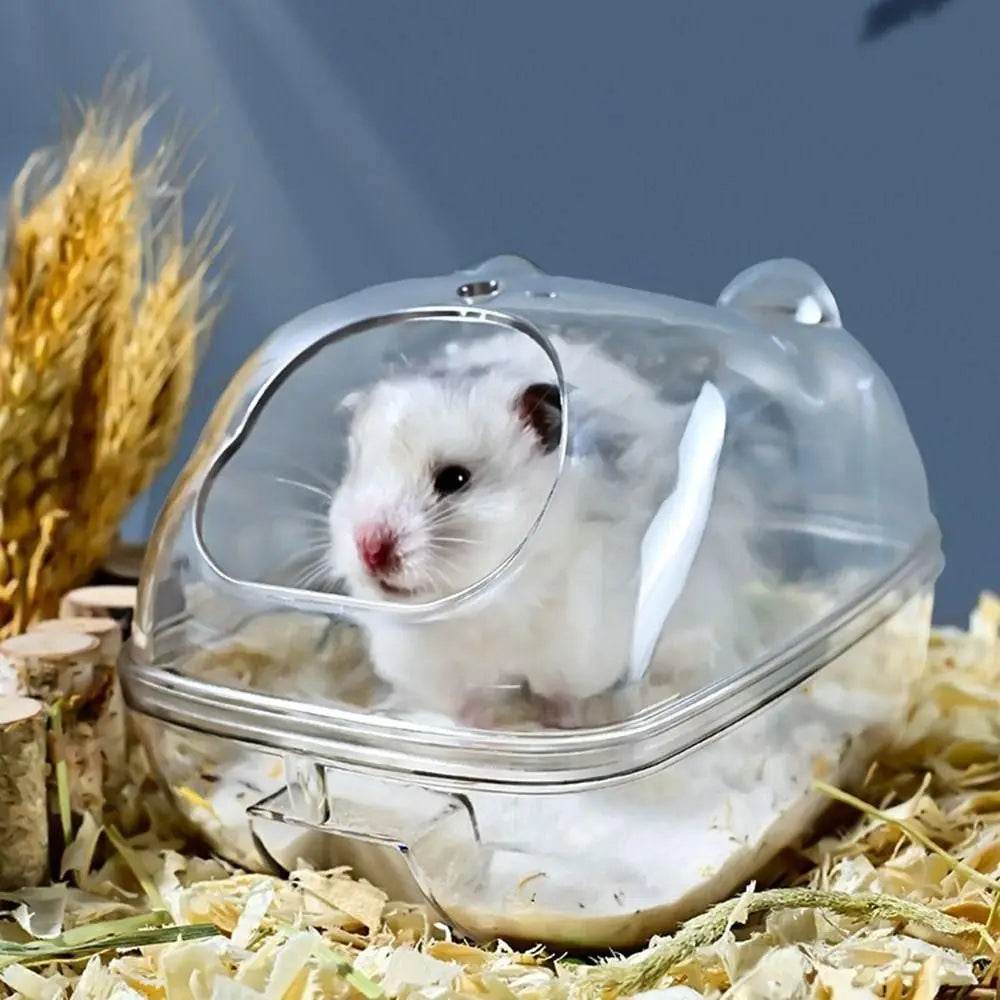Cage de toilette transparente pour Hamster, Cage pour cochon d'inde, bain de sable, boîte à souris en plastique acrylique pour Hamster - Animaleriex