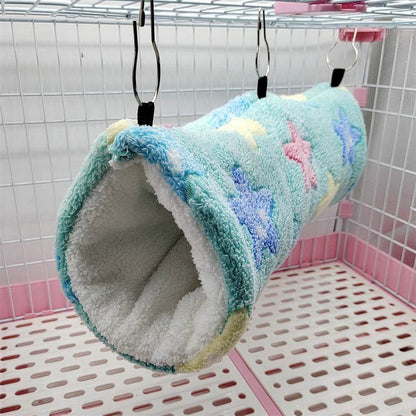 Hamsters en peluche en coton Solf en forme de cœur, Tunnels de jeu, nid chaud d'hiver pour furet, cochons d'inde, écureuils, petits jouets pour animaux de compagnie, accessoires - Animaleriex