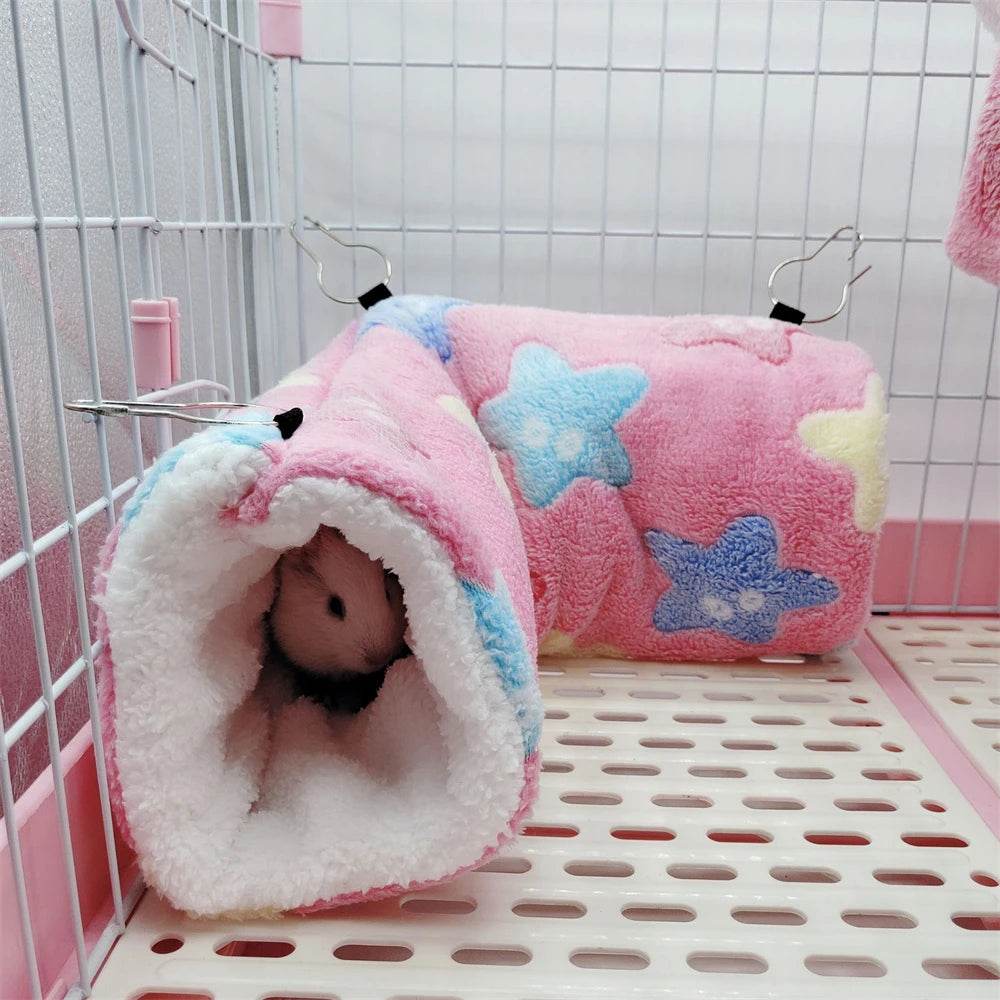 Hamsters en peluche en coton Solf en forme de cœur, Tunnels de jeu, nid chaud d'hiver pour furet, cochons d'inde, écureuils, petits jouets pour animaux de compagnie, accessoires - Animaleriex