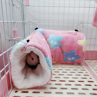 Hamsters en peluche en coton Solf en forme de cœur, Tunnels de jeu, nid chaud d'hiver pour furet, cochons d'inde, écureuils, petits jouets pour animaux de compagnie, accessoires - Animaleriex