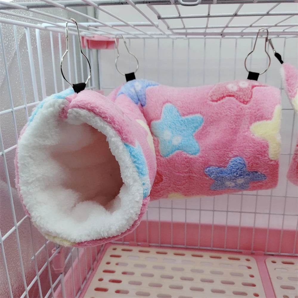 Hamsters en peluche en coton Solf en forme de cœur, Tunnels de jeu, nid chaud d'hiver pour furet, cochons d'inde, écureuils, petits jouets pour animaux de compagnie, accessoires - Animaleriex