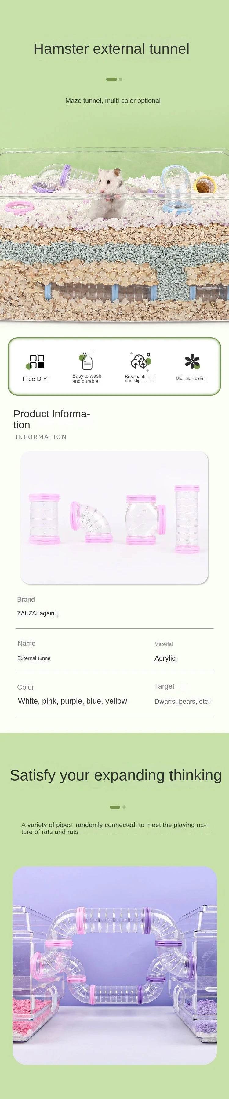 Hamster jouet labyrinthe bricolage remodelé Cage Tubes externes Tunnel ensemble sport U tuyau Hamster accessoires Pipeline Chinchillas fournitures - Animaleriex