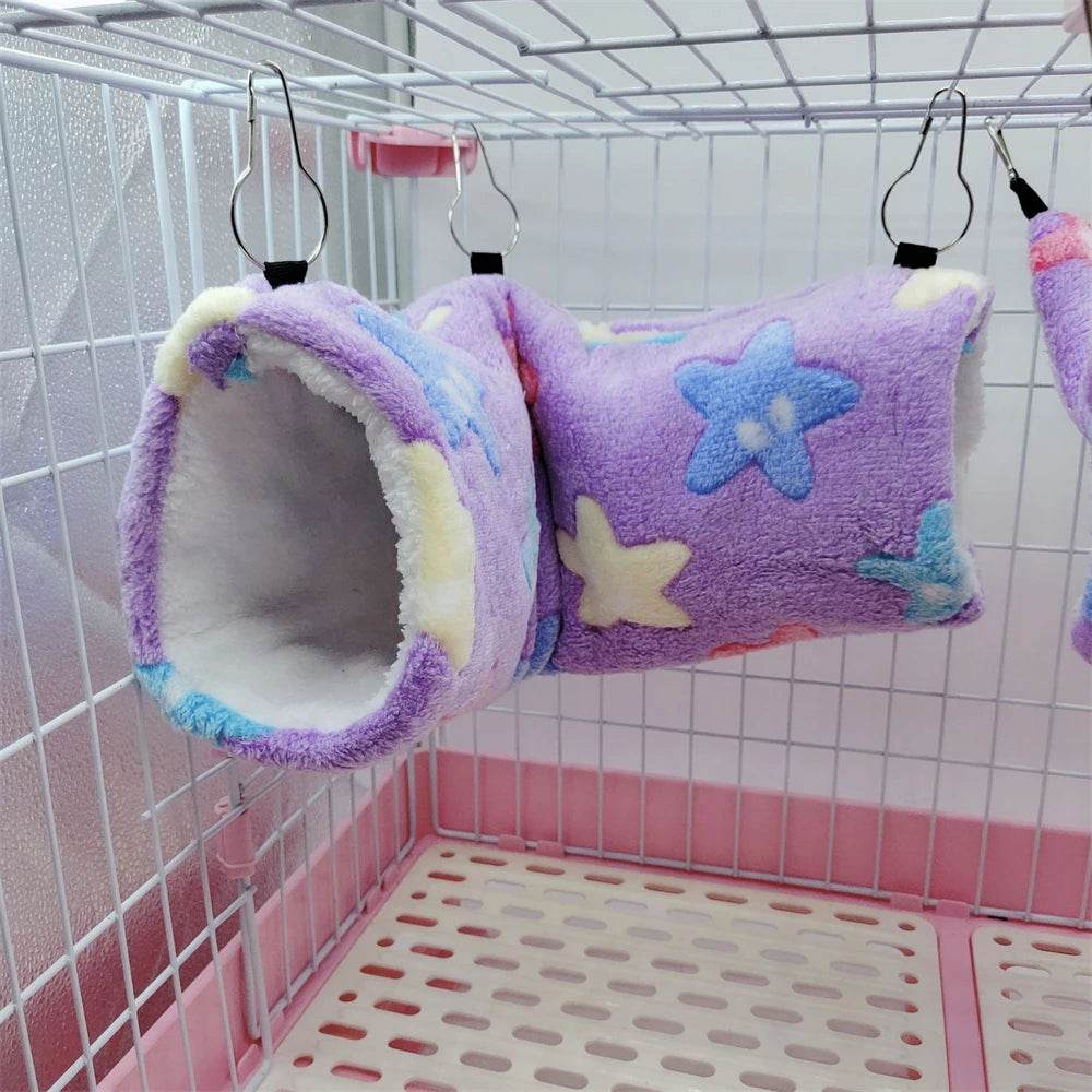 Hamsters en peluche en coton Solf en forme de cœur, Tunnels de jeu, nid chaud d'hiver pour furet, cochons d'inde, écureuils, petits jouets pour animaux de compagnie, accessoires - Animaleriex