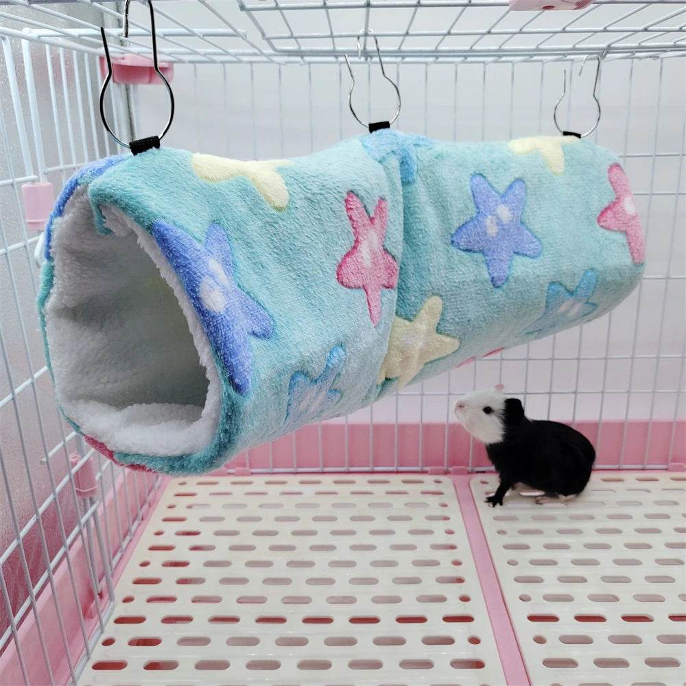 Hamsters en peluche en coton Solf en forme de cœur, Tunnels de jeu, nid chaud d'hiver pour furet, cochons d'inde, écureuils, petits jouets pour animaux de compagnie, accessoires - Animaleriex
