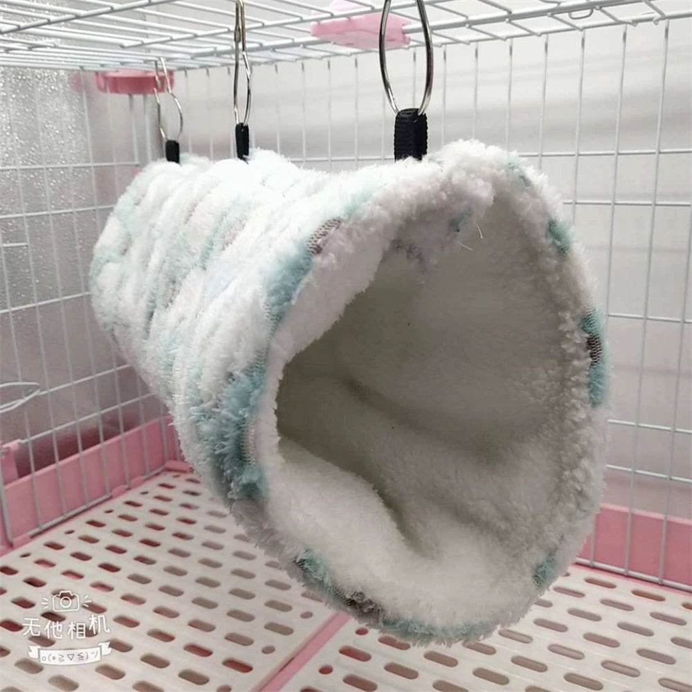 Hamsters en peluche en coton Solf en forme de cœur, Tunnels de jeu, nid chaud d'hiver pour furet, cochons d'inde, écureuils, petits jouets pour animaux de compagnie, accessoires - Animaleriex