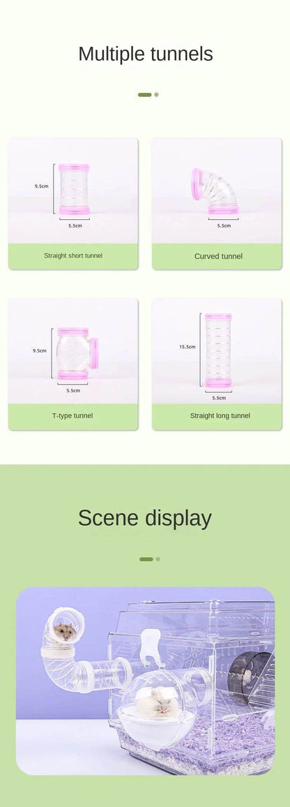 Hamster jouet labyrinthe bricolage remodelé Cage Tubes externes Tunnel ensemble sport U tuyau Hamster accessoires Pipeline Chinchillas fournitures - Animaleriex